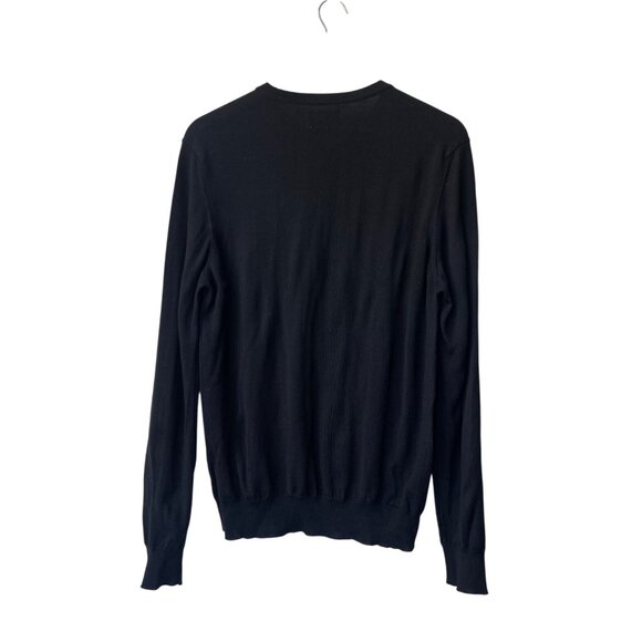 Tahari Mens Italian Merino Wool V-Neck Pullover Sweater Size L Preppy Academia - Picture 4 of 9